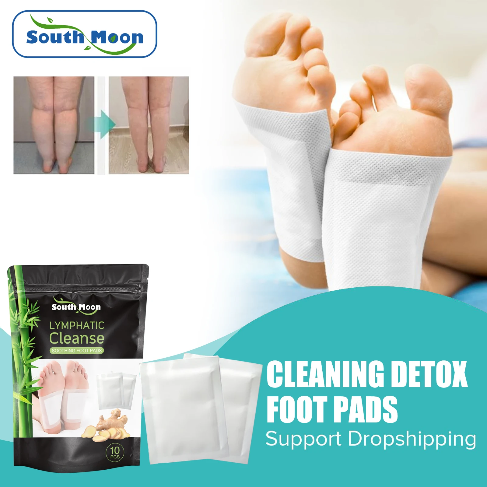 

Detox Foot Patches Pads Natural Herbal Remove Dampness Toxins Improve Lymphatic Anti Swelling Body Slimming Detoxifying Feet Pad