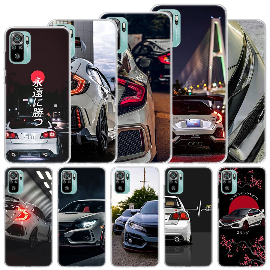 JDM Type R Civic Sport Car Soft Case For Xiaomi Redmi Note 13 12S 11S 10S 12 11 10 Phone Cover 11T 11E Pro Plus 9 9S 8 8T Shell 