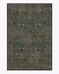 Morris & Co. Blackthorn Forest Green Rug maximalist rug indoor home living room bedroom art decoration carpet art floral carpet