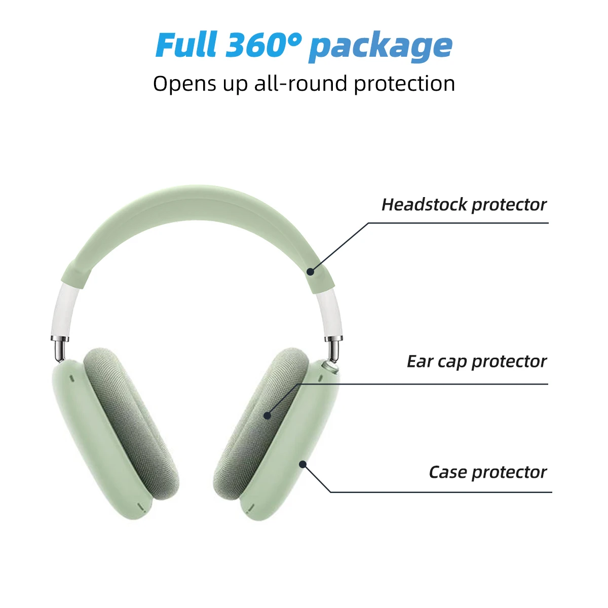 Funda de diadema suave a prueba de golpes para AirPods Max, funda protectora de silicona para auriculares, accesorios para auriculares