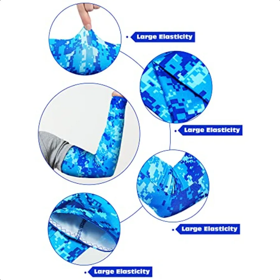 8 Pairs UV Cooling Sun Protection Sleeves to Cover Arms Ice Silk Cooling Comprion Sleeve for Men Women