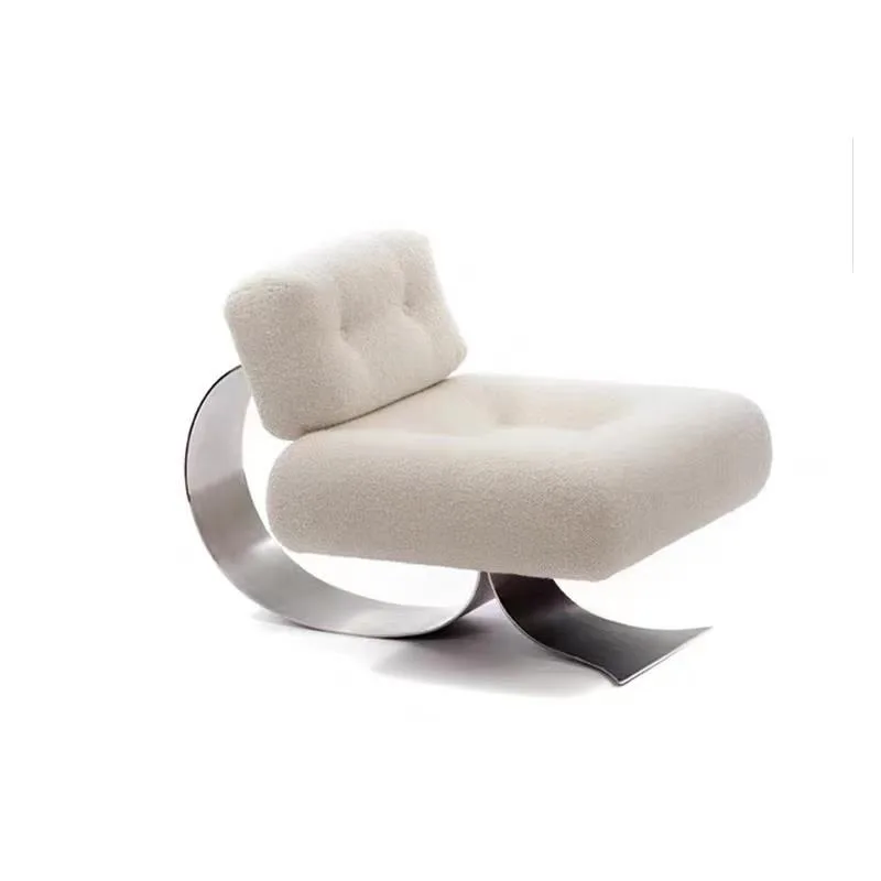

Simple art special-shaped metal fishtail leisure chair spade K hotel villa living room single sofa