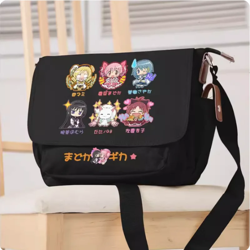 Kaname Madoka puella Magi Madoka Magica กระเป๋าการ์ตูน unsix แฟชั่นลำลองวัยรุ่น Crossbody นักเรียนกระเป๋า B748