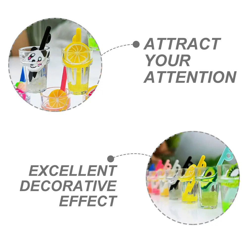 

10Pcs Miniature Beverage Drinks Exquisite Mini House Decorations Realistic Appearance Artificial Food Prop Decor