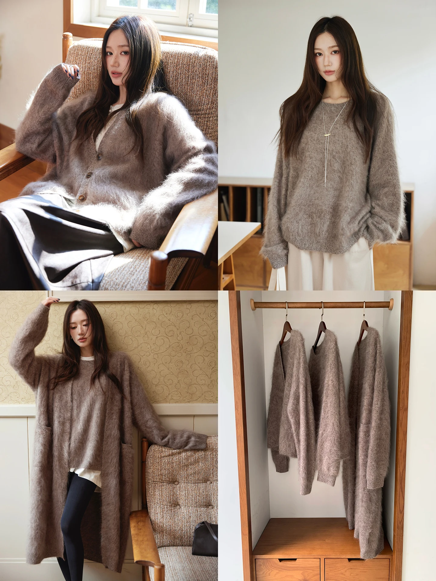 

Camelux Silk Camere Long Cardigan ort Cardigan Sweater Soft Casual Sle Women's Knitted Woolen Sweater with Silk And Cas...
