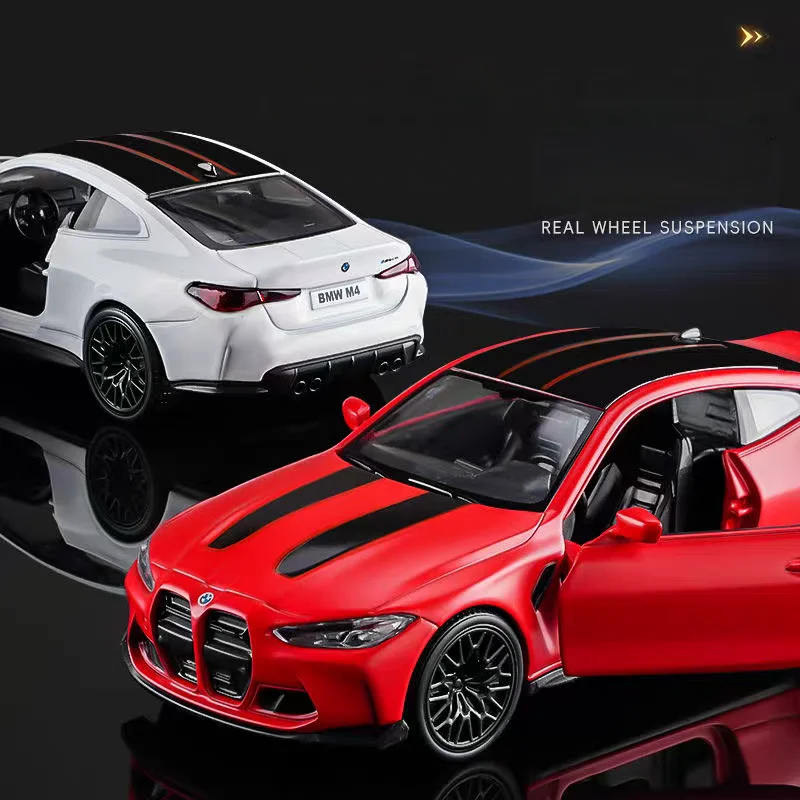 BMW M4 CSL Coupe Symulacja Wykwintny Model Odlewany i Zabawka Samochodowa z Napędem Pull Back RMZ City 1:36 Kolekcja Modeli ze Stopu Metalu Prezent dla Dzieci