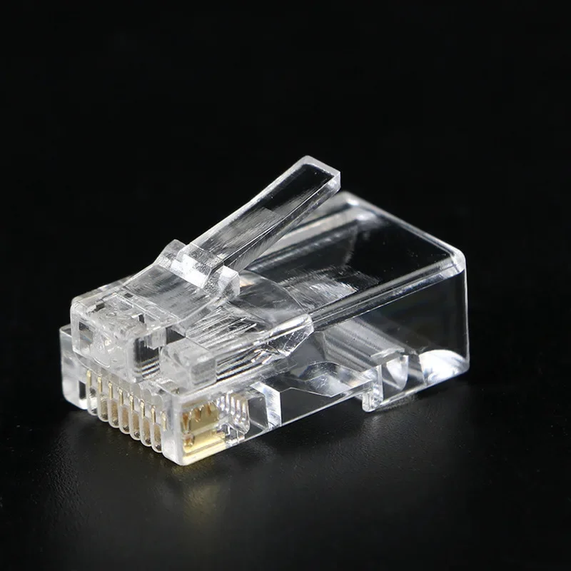 Gold Plated Network Modular Plug Crimper RJ45 Ethernet Cable Head Connector Panel CAT5 LAN Internet Cafes Computers Routers