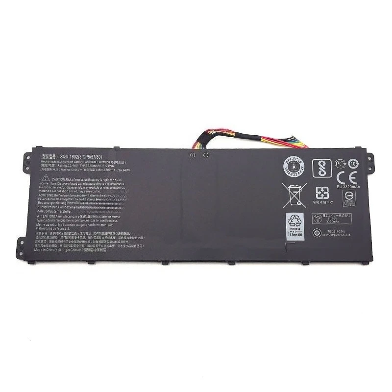 Batteria del computer portatile di alta qualità 11.46V 3320mAh SQU-1602 per parti del computer portatile Hasee Mars Gaming X5 CP5D1 CP7S1 SQU-1602 916Q2271H