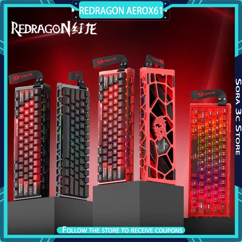 

REDRAGON AEROX61 Magnetic Axis Keyboard Aluminum Alloy 8K 0.125ms Low Latency Gasket Structure Esports Gaming Keyboard Gamer