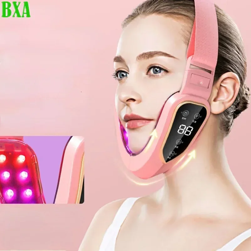 V-Face LED Fotonentherapie Gezichtsafslanken Trillingen Massager Gezichtsliftapparaat Gezichtsverwarmde dubbele kin Trillingsstimulator