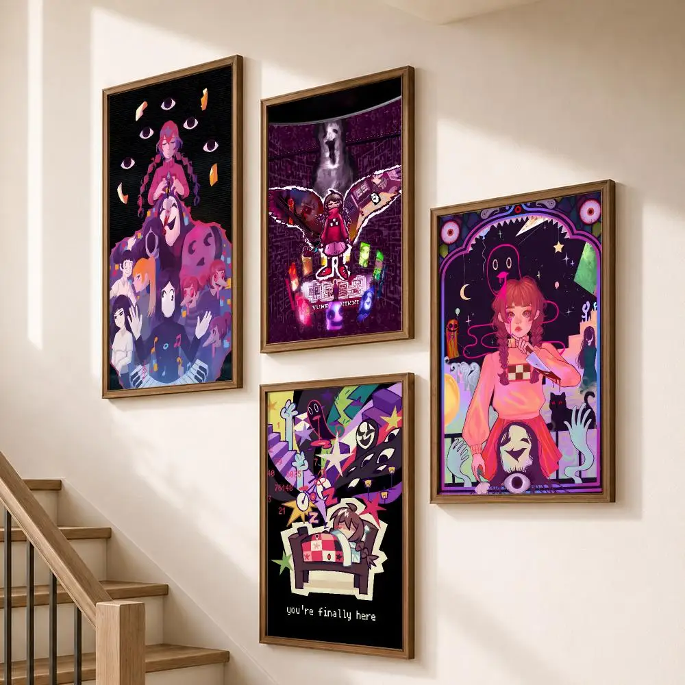 Game Yume Nikki Surreal Dream Horror Poster HD Self Adhesive Wall Decor for Bedroom Dorm Room Office Gaming Room Gift