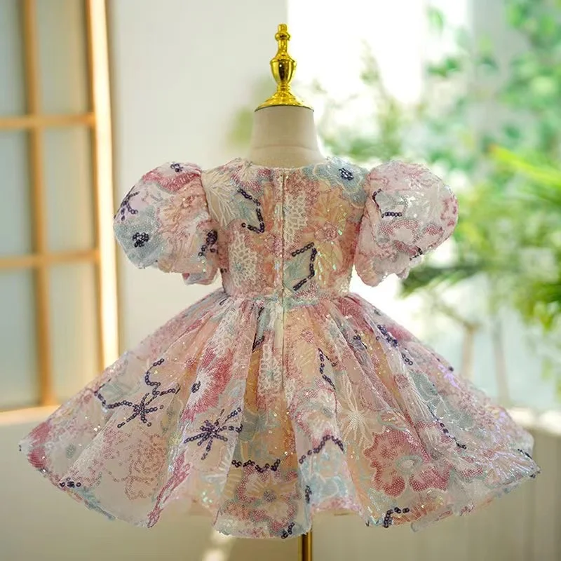 2024 New Baby Princess Ball Gown Birthday Party Christening Clothes Flower Girl Dresses For Weddings Vestido Nena Ropa De Niña