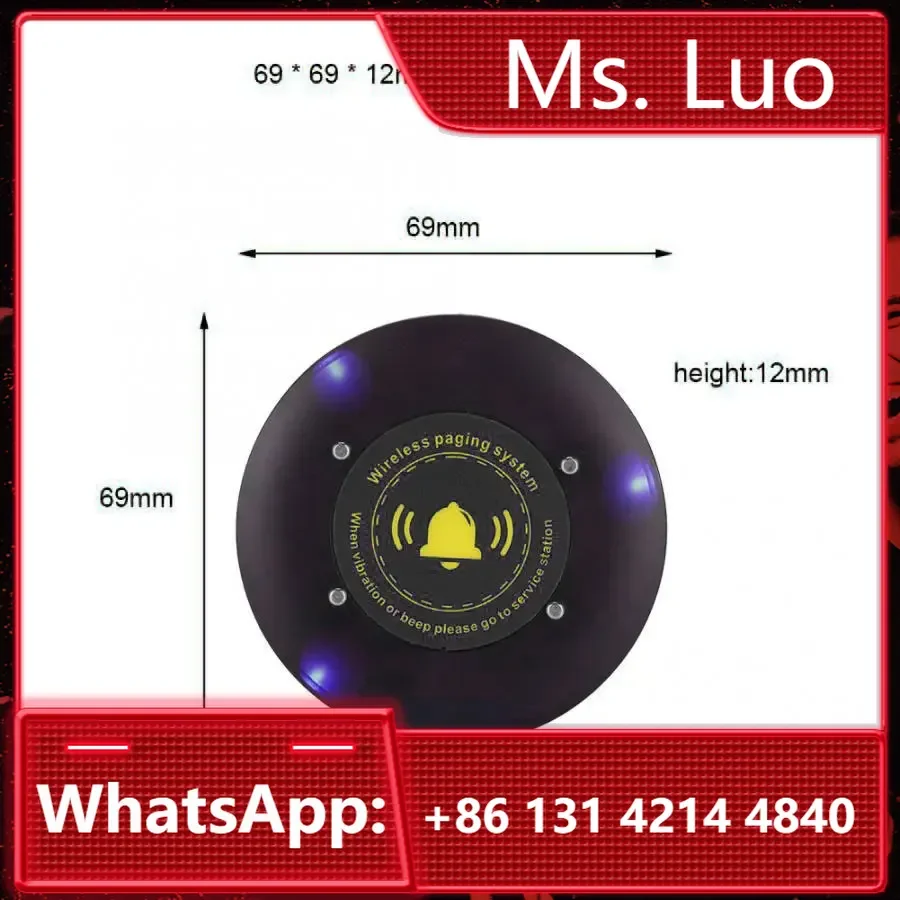 SU-680 Wireless Paging System Restaurant Pager  with 10 Pagers Vibration Beep Light Indicator