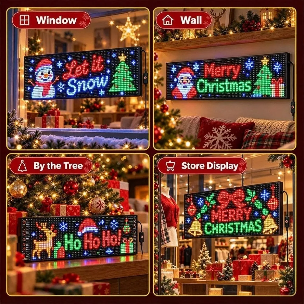 Graffiti Text Display RGBIC LED Net Lights Waterproof Flexible LED Curtain Lights Bluetooth USB 5V LED Matrix Pixel Panel Party