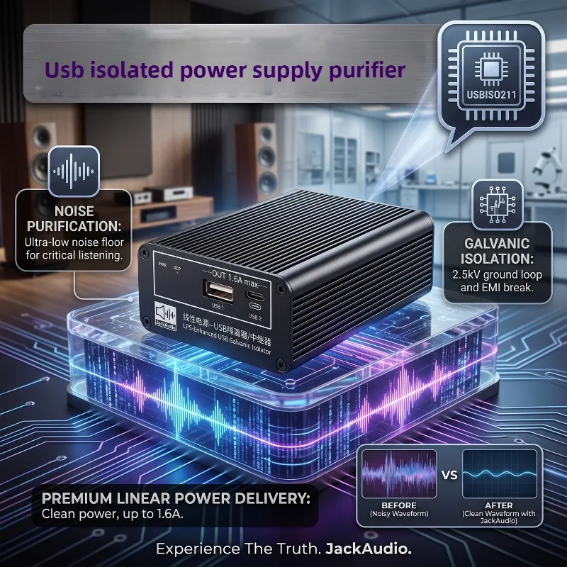 Usb audio isolator 5v linear power supply 2-in-1 isolation usb digital interface dac decoder headphone amplifier power supply