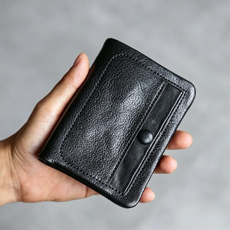 genuine-leather-short-wallet-men's-top-layer-cowhide-business-capacity-driver's-license-card-holder-multi-function-money-clip