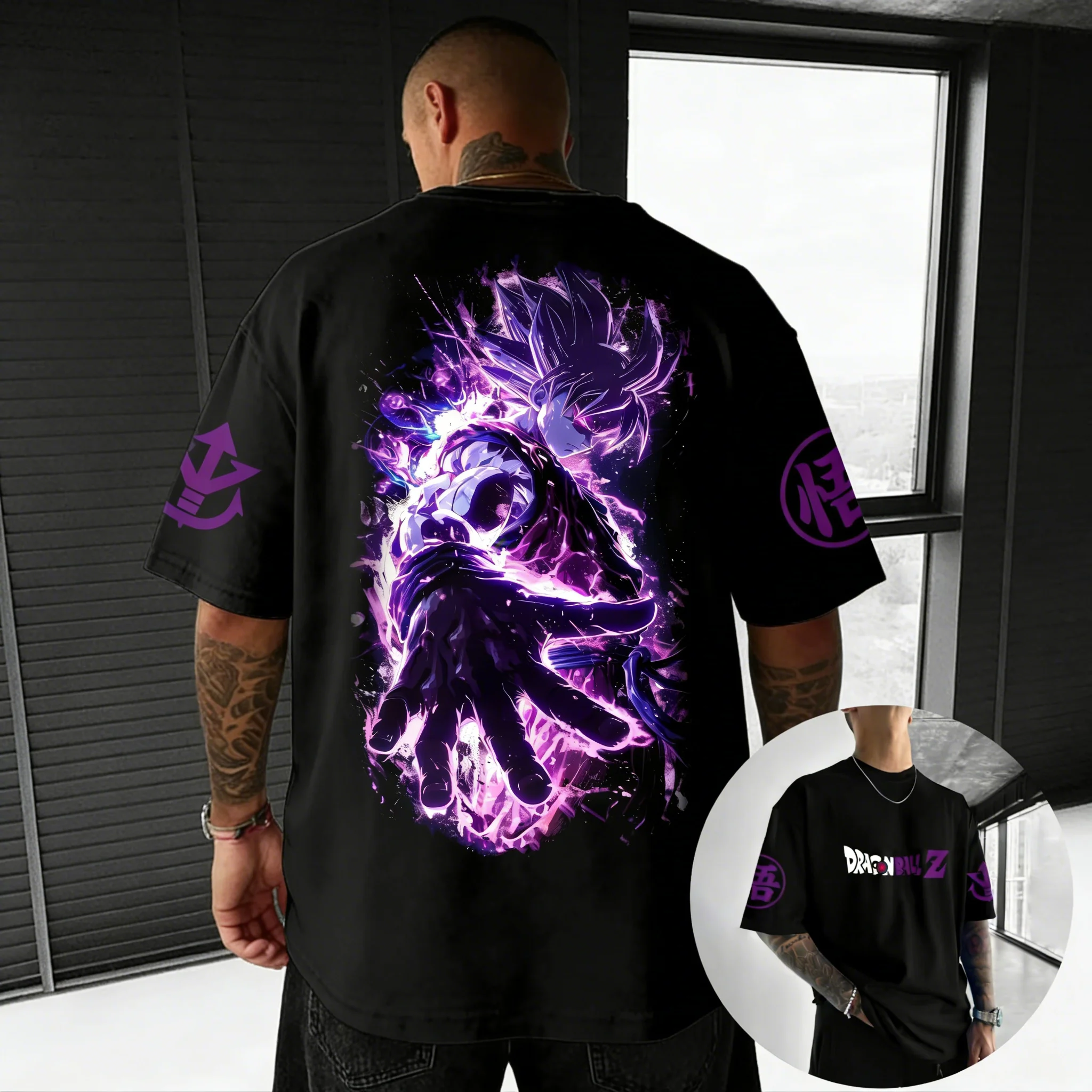 

Anime Dragon Ball T-shirt Summer 2026 Creative Wukong Print Urban Hip-hop Style Loose Casual Suitable for Men's Short Sleeves