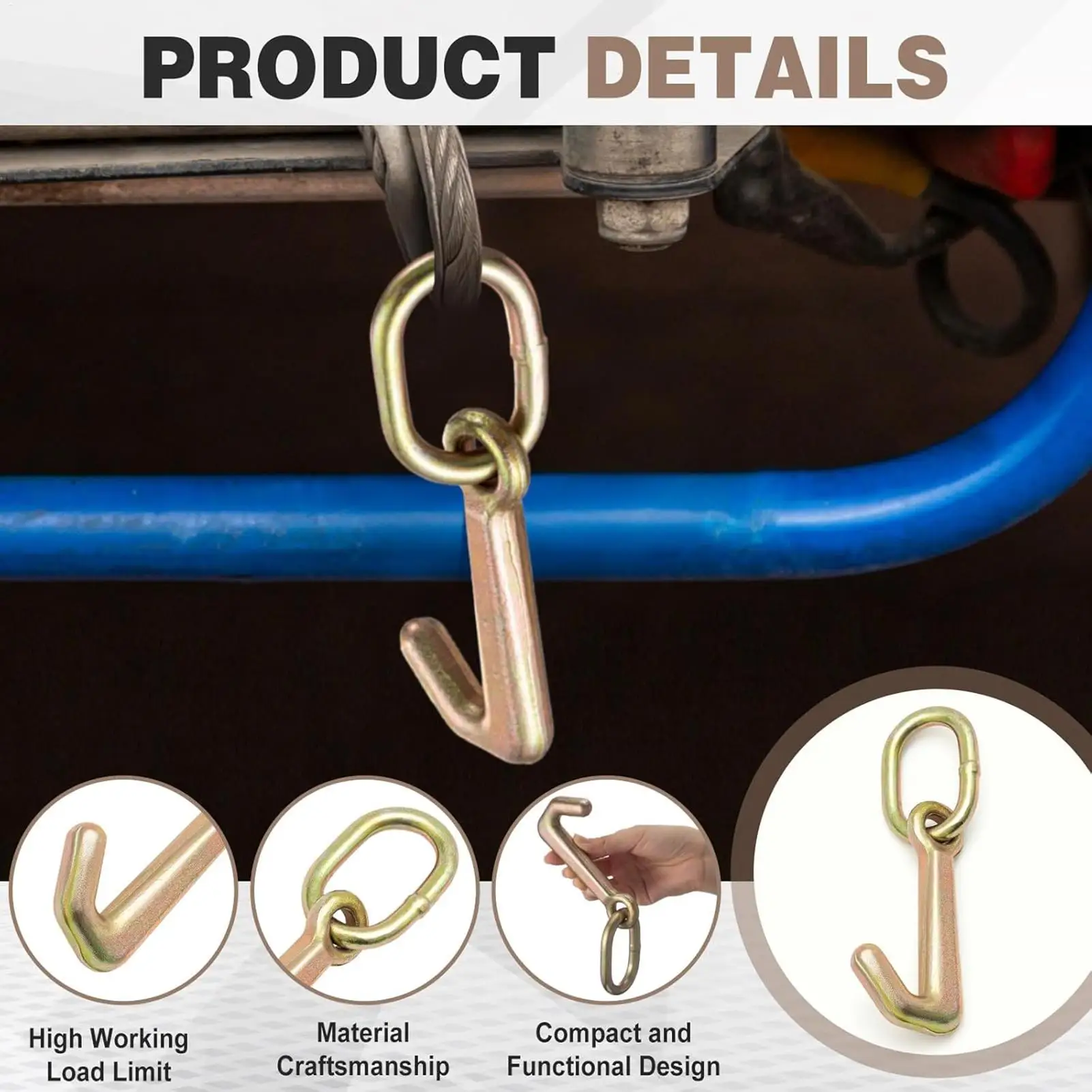 

Towing J Hooks 4700-5400 Lbs Breaking Strength Mini Heavy Duty Hanger Junior J Hook Towing For Trucks Trailer Luggage Campus