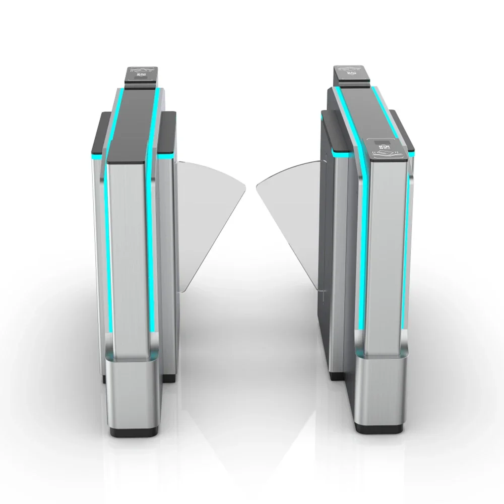Biometric Flap Barrier Turnstile Gate With Fingerprint And Face Recognition For Government Buildings