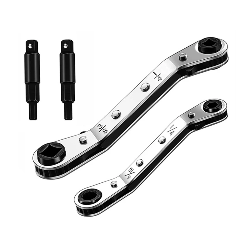 

Y6GD HVAC Service Wrench Refrigeration Ratcheting Wrench Tool with Bit Adapter