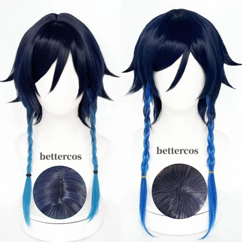 

Venti Cosplay Wig Unisex 50cm Blue Wig Cosplay Anime Cosplay Braid Wigs Heat Resistant Synthetic Wigs Halloween