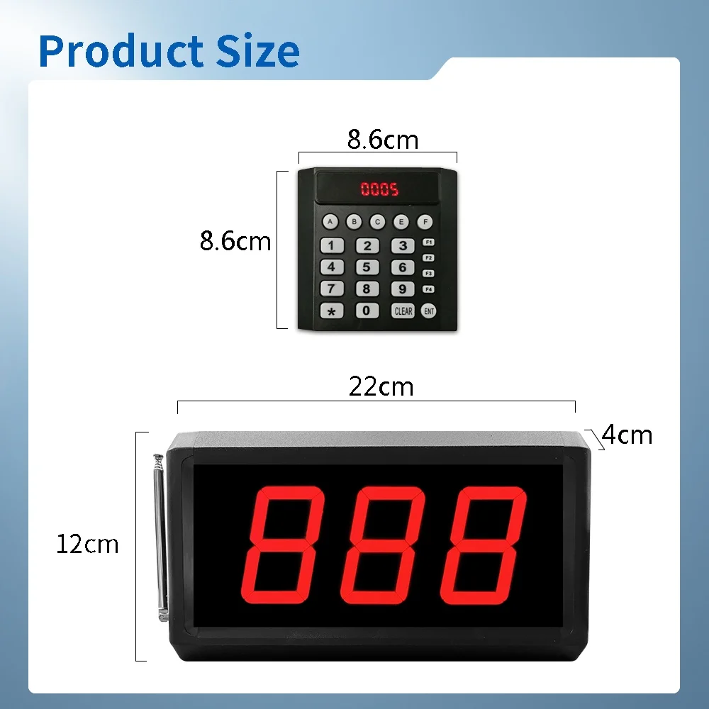 Ycall Number Calling System Wireless Restaurant Pager Queue Management Keyboard Call Screen Thermal Printer