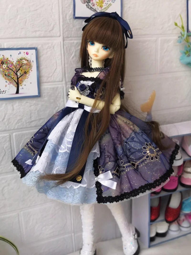 1-3-doll-clothes-bjd-accessories-starry-sky-girl-dress-free-shipping