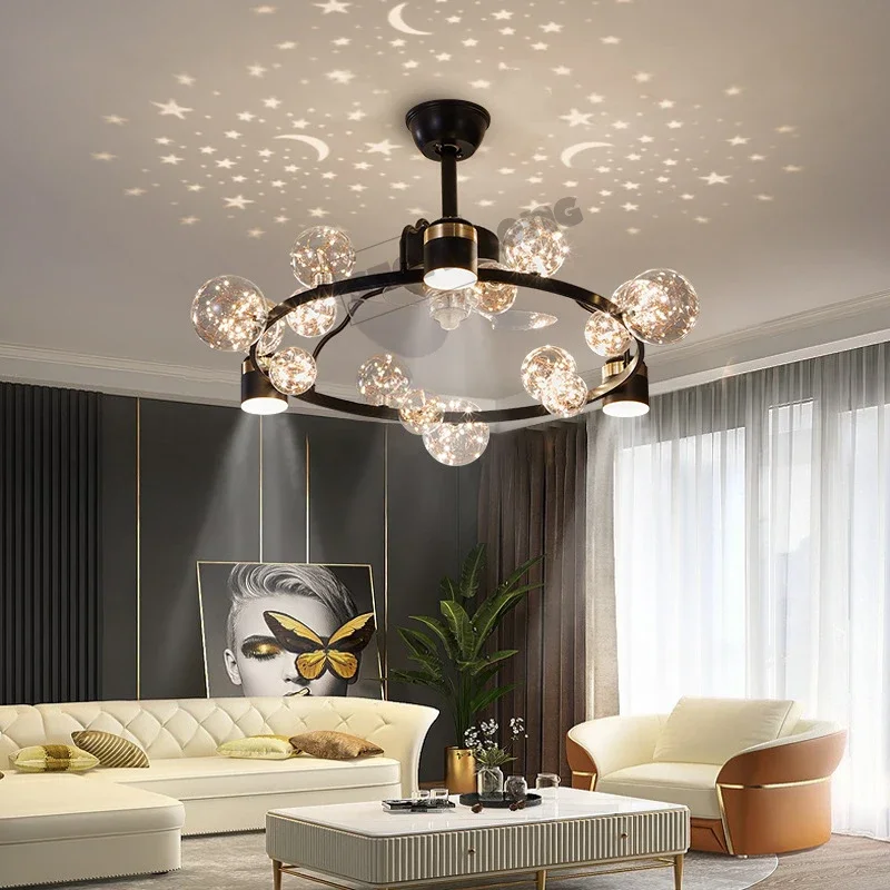 Plafond Fans Lamp Moderne Gypsophila Plafondlamp Led Voor Woon/Eetkamer/Studeerkamer Slaapkamer Art Decor Verlichting Lustre armaturen