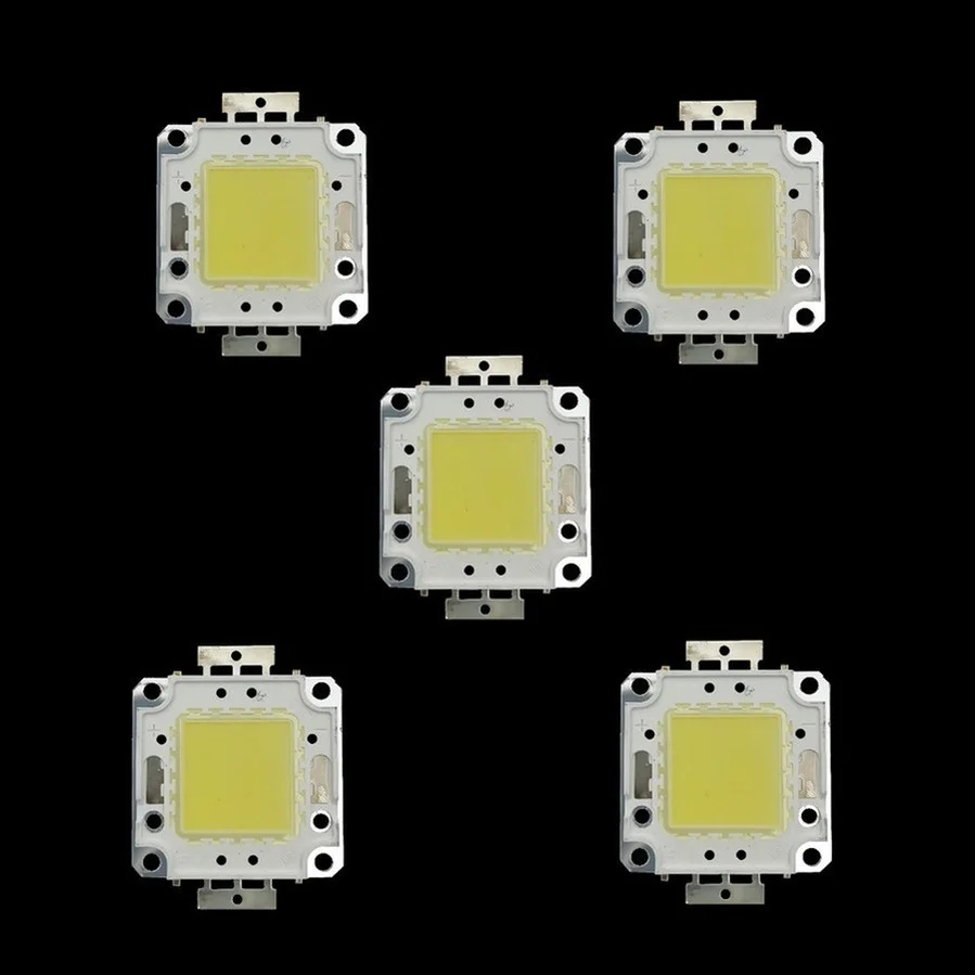 Contas de LED de alto brilho, chip COB, branco quente para luz de inundação DIY, holofote, 10W, 20W, 30W, 50W, 100W