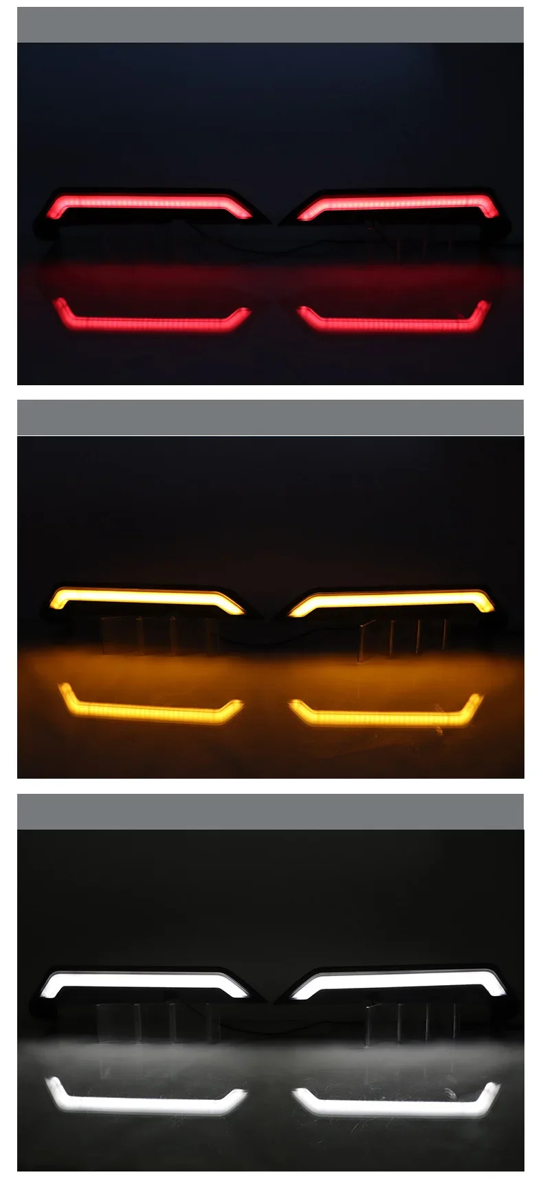 For Jeep Wrangler JL 2018-2023 Car Trunk Top Spoiler Wing Led Driving Brake Reverse Yellow Turn Signal Lamp Body Modification detail image 5