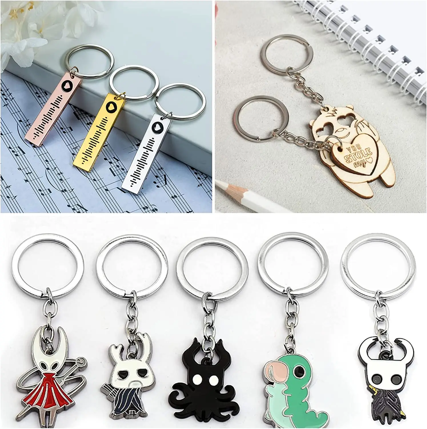 20pcs Stainless Steel Key Rings for Keychain Making