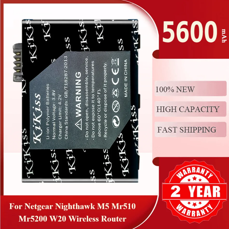 KiKiss W-20 Battery for NETGEAR Nighthawk M5 MR5100 MR5200 W20 Wireless Router 5600mAh Lithium Rechargeable Batteries