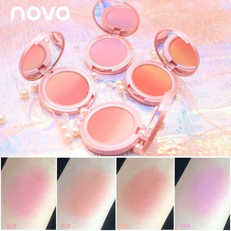 Gradient Blush Pallete 4 colori Peach Face Mineral Pigment Cheek Blusher Powder Makeup Contour Shadow Pink Blusher Cosmetics