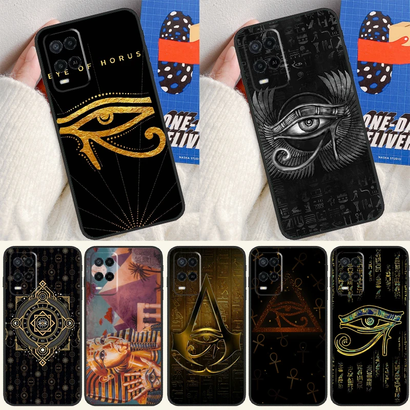 Sacred Eye of Horus Egypt Fresco For OPPO A57 A77 A78 A17 A16 A76 A96 A15 A52 A72 A91 A93 A54 A74 A94 A5 A9 A31 A53s A54s Case