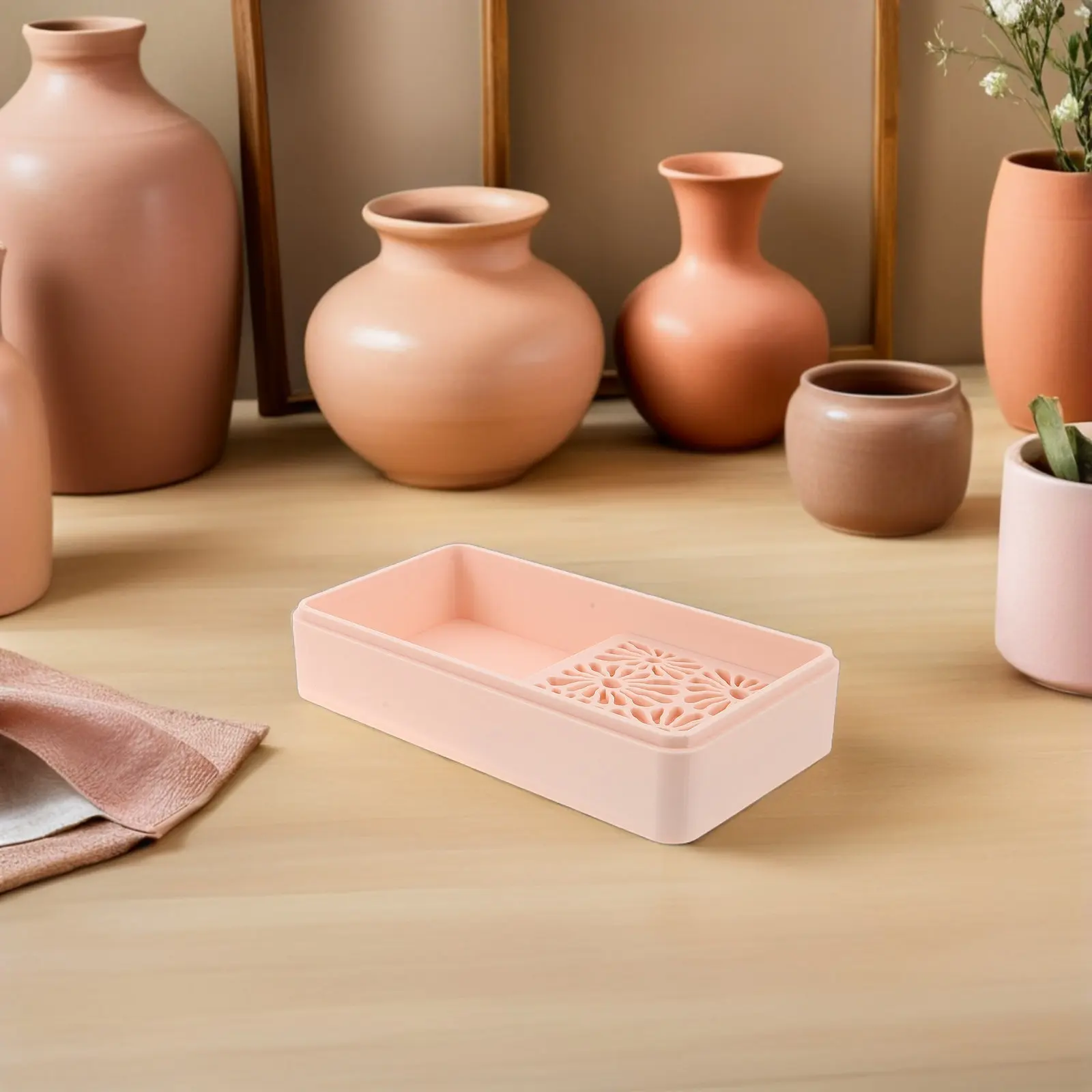 

Cornstarch Box for Clay Polymer Clay Powder Organizer Anti Stick Powder Container Partitioned Storage Case for Pottery Tools
