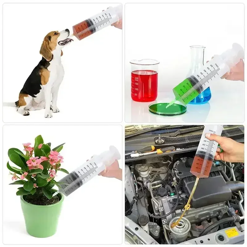 100ml-500ml Large Capacity Syringes Device with Catheter Flushing and Extraction Hose Pet Feeding Measuring Pump Big Syringe