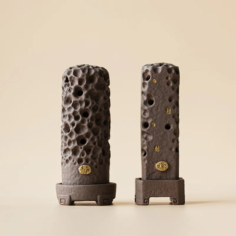 Zen-Stäbchen-Räucherstäbchenhalter mit Deckel, Keramik, Retro-Aromatherapie-Halter für Zuhause, Teezimmer, Schreibtisch, Meditation, Dekoration