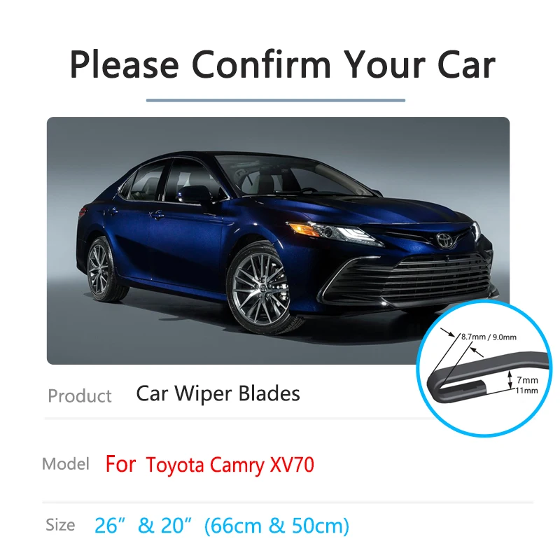 For Toyota Camry 70 XV70 Ascent SX TRD XLE 2018~2022 Daihatsu Altis Windshield Windscreen Car Accessories Car Front Wiper Blades