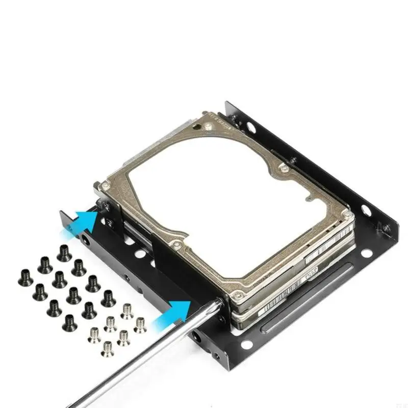 2.5inch SSD to 3.5inch Two Bay Metal Bracket Enclosure for Hard Drive 77JC