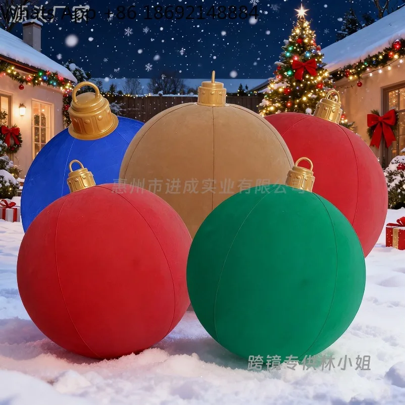 PVC Inflatable Christmas Ball Outdoor Yard Decor Xmas Party Festive Atmosphere Decoration Ornament