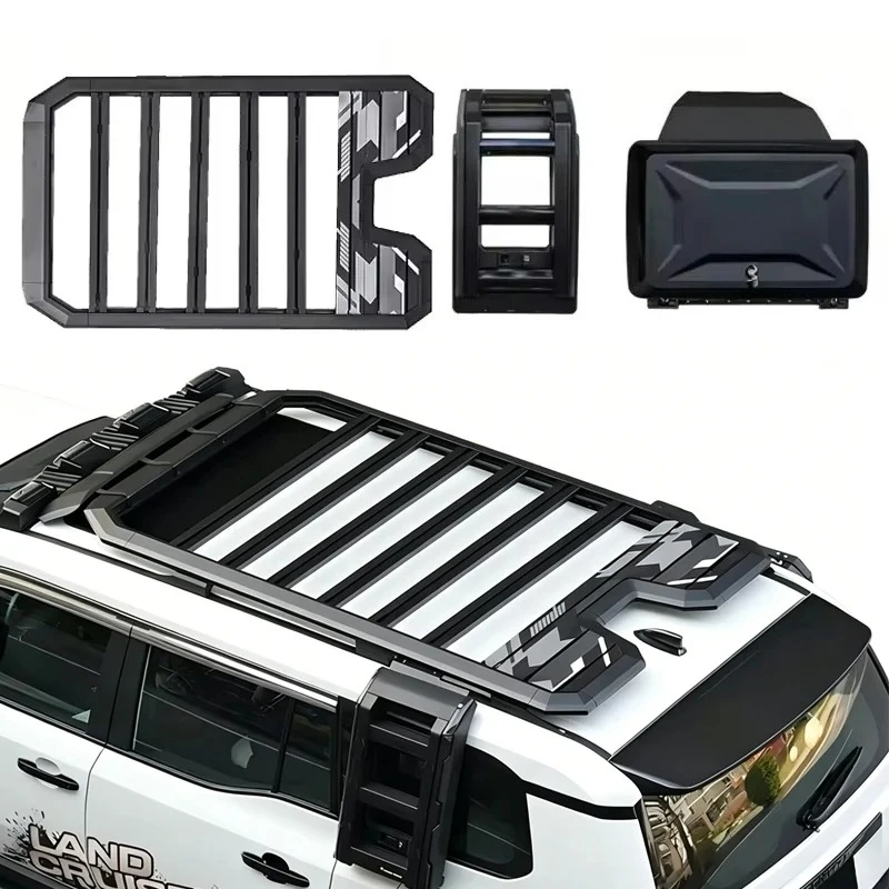 

Aluminum Alloy Car Roof Cargo Luggage Rack Baskets Side Ladder Side Box for TOYOTA 4Runner 2014-2024 2025+