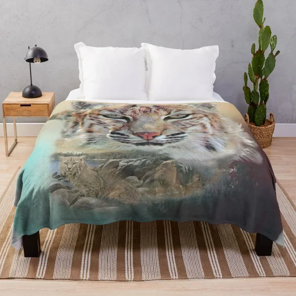 

Bobcat Throw Blanket Warm Comfortable Blanket for Office Napping