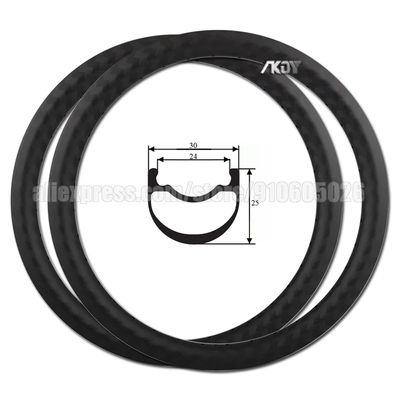 20 Inch 406 Carbon Rim 25mm Disc Tubeless Ready BMX Rim 20inch 30mm Width for 20\