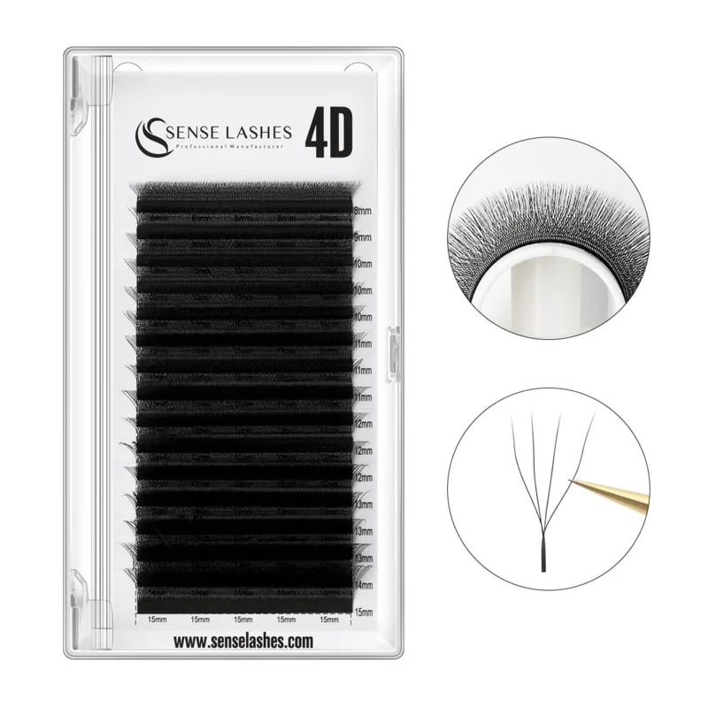 

Sense Lashes 4D W Lash Extension Automatic Flowering False Eyelash Curl C/D Eyelash Extensions Natural Soft Premade Volume Fans