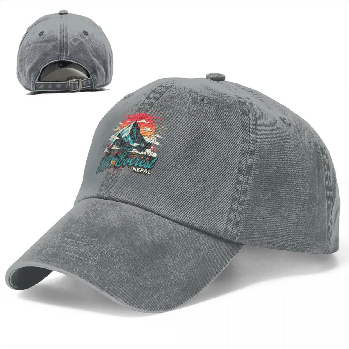 Washed Men's Baseball Cap Mount Everest Mountain Nepal Trucker Snapback Caps Dad Hat Mount everest Golf Hats