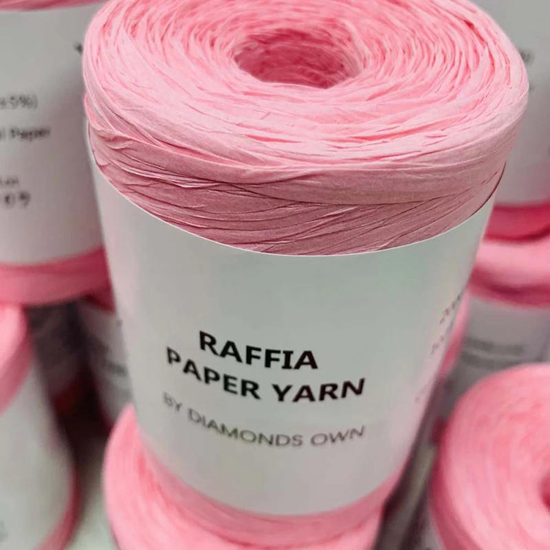 240 m/rolka rafia papierowa lina przędza dziewiarska na lato szydełkowa czapka przeciwsłoneczna DIY torba na robótki ręczne bukiet bukiet pakowanie