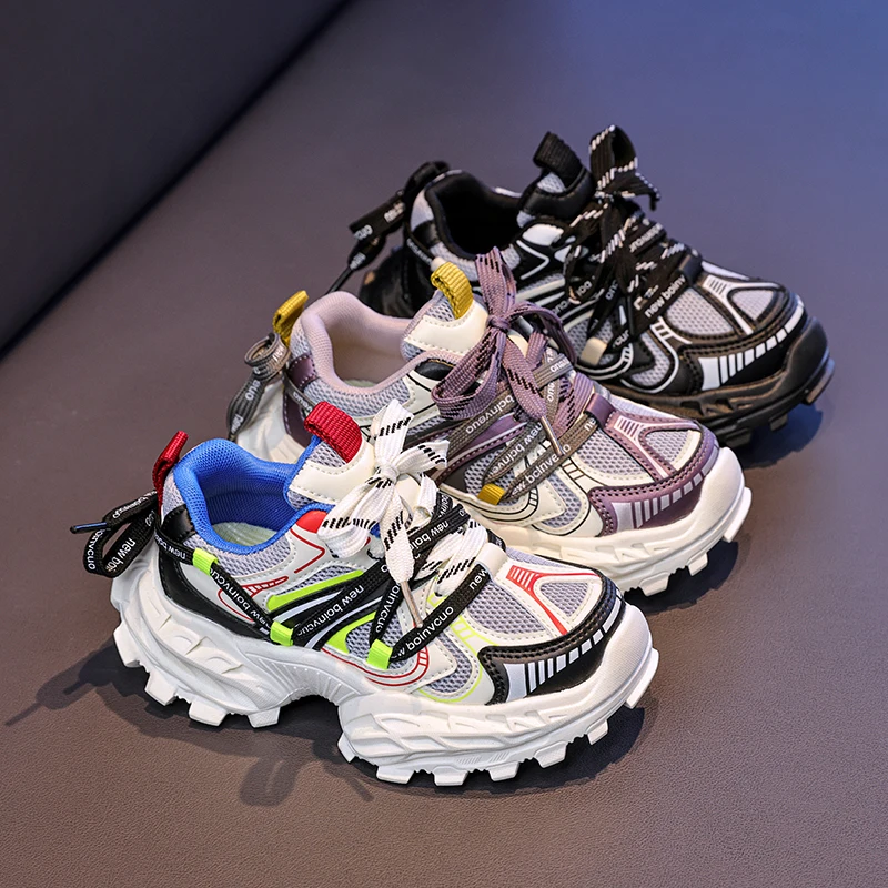 

Детская спортивная обувь на толстой подошве, осенние кожаные модные кроссовки для девочек, повседневная обувь для мальчиков, детская обувь на мягкой подошве со шнуровкой