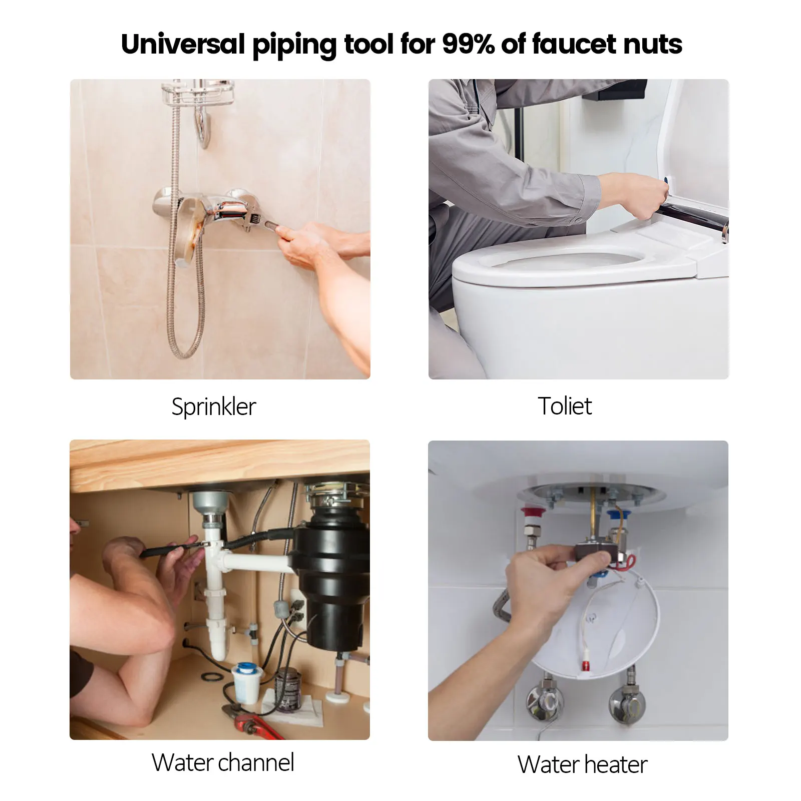 4pcs Sink Wrench Multifunct Sink Faucet Key Metal Bathroom Wrench Home Plumbing Sanitary Ware Disassembly Leaky Pipe Repair Tool