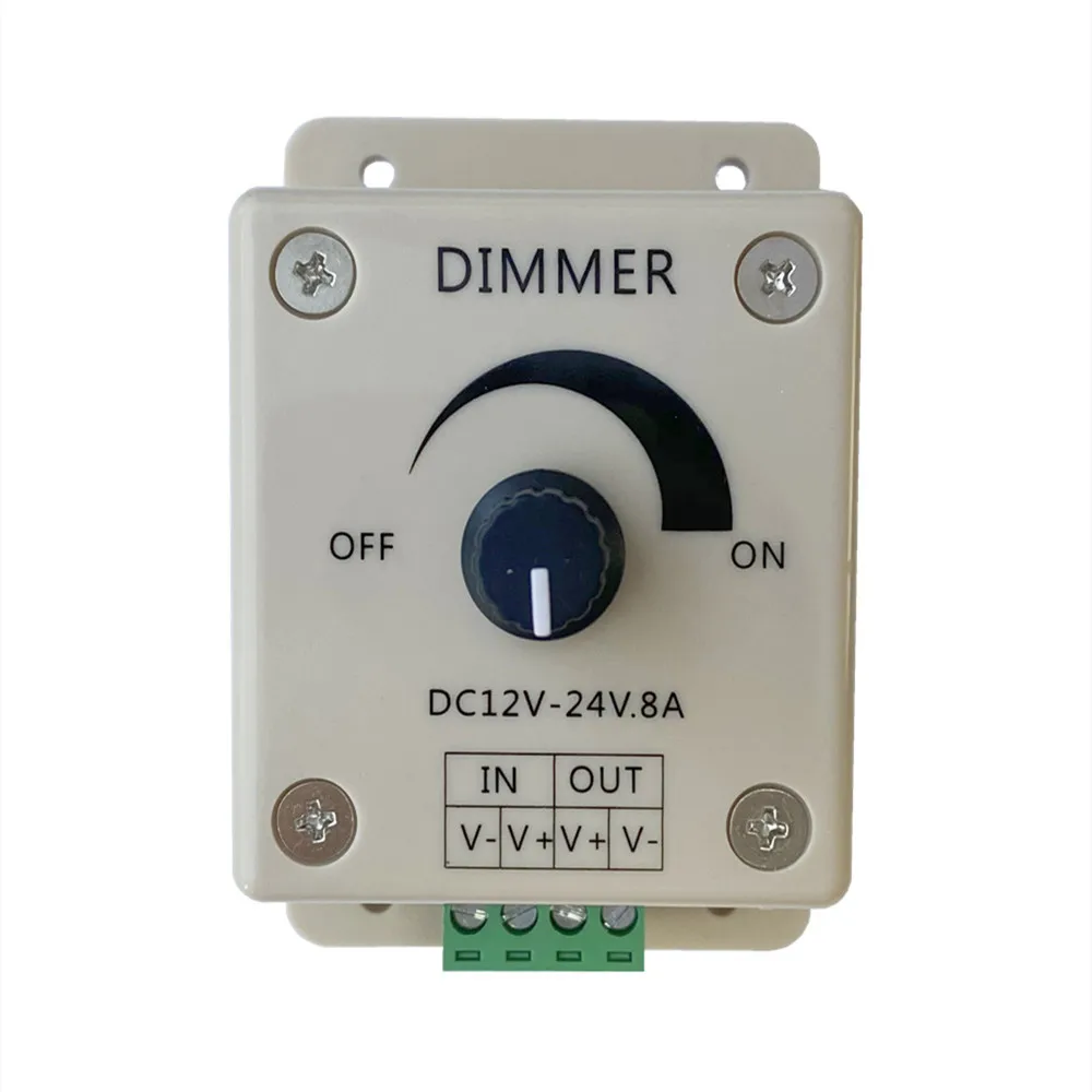 2 PCS LED Dimmer Switch DC 12V 24V 8A Led Power Supply Controller Light Protect Strip Dimmer Adjustable Brightness Controller