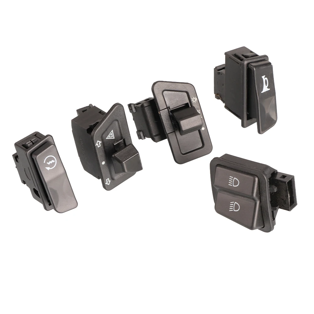 Conjunto de interruptores para motocicleta: botón de bocina, señal de giro, luces altas y bajas, botón de arranque eléctrico, interruptores de semilluminación 70cc 100cc 125cc 150cc